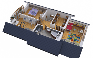 Wizualizacja domu jednorodzinnego BW-36 wariant 14 podpiwniczony