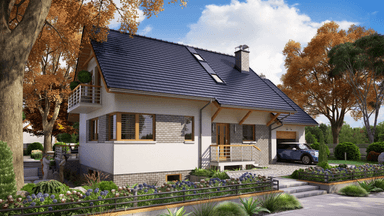 Wizualizacja domu jednorodzinnego BW-36 wariant 14 podpiwniczony