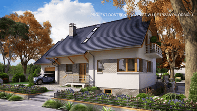 Wizualizacja domu jednorodzinnego BW-36 wariant 14 podpiwniczony