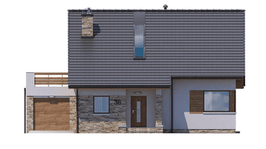 Elewacja frontowa domu jednorodzinnego BW-36 wariant 2(FL)