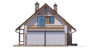 Elewacja lewa domu jednorodzinnego BW-36 wariant 2(FL)