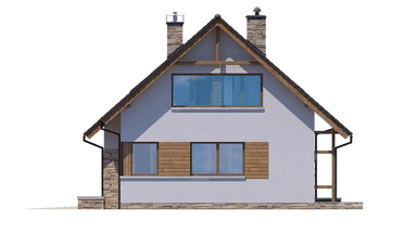 Elewacja prawa domu jednorodzinnego BW-36 wariant 2(FL)