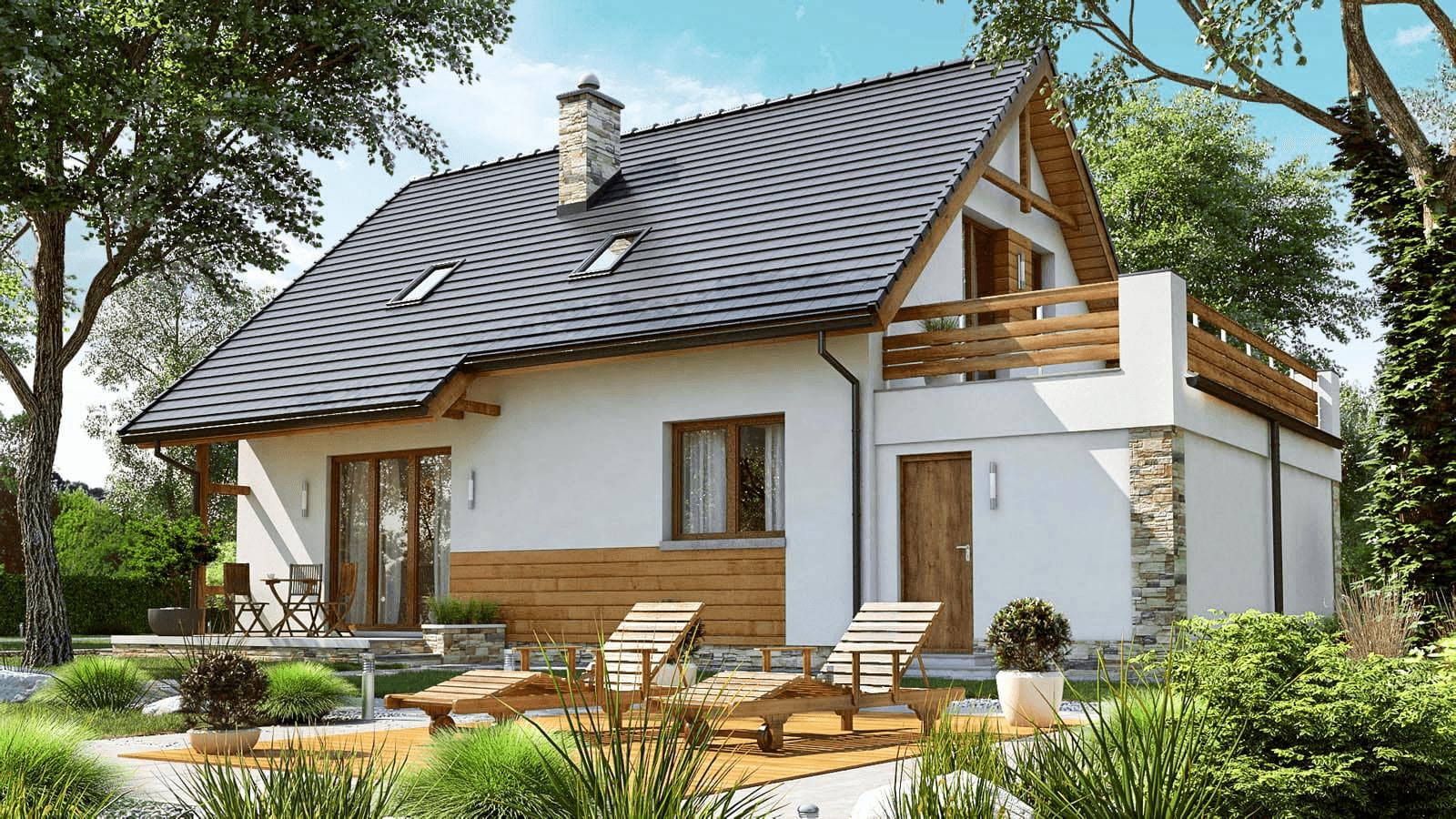 Wizualizacja domu jednorodzinnego BW-36 wariant 2(FL)
