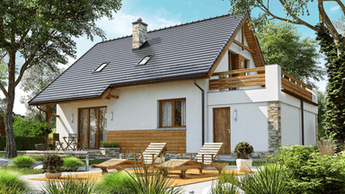 Wizualizacja domu jednorodzinnego BW-36 wariant 2(FL)
