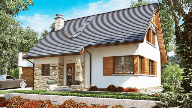 Wizualizacja domu jednorodzinnego BW-36 wariant 2(FL)