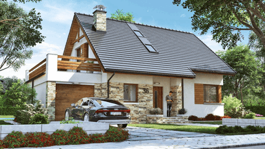 Wizualizacja domu jednorodzinnego BW-36 wariant 2(FL)
