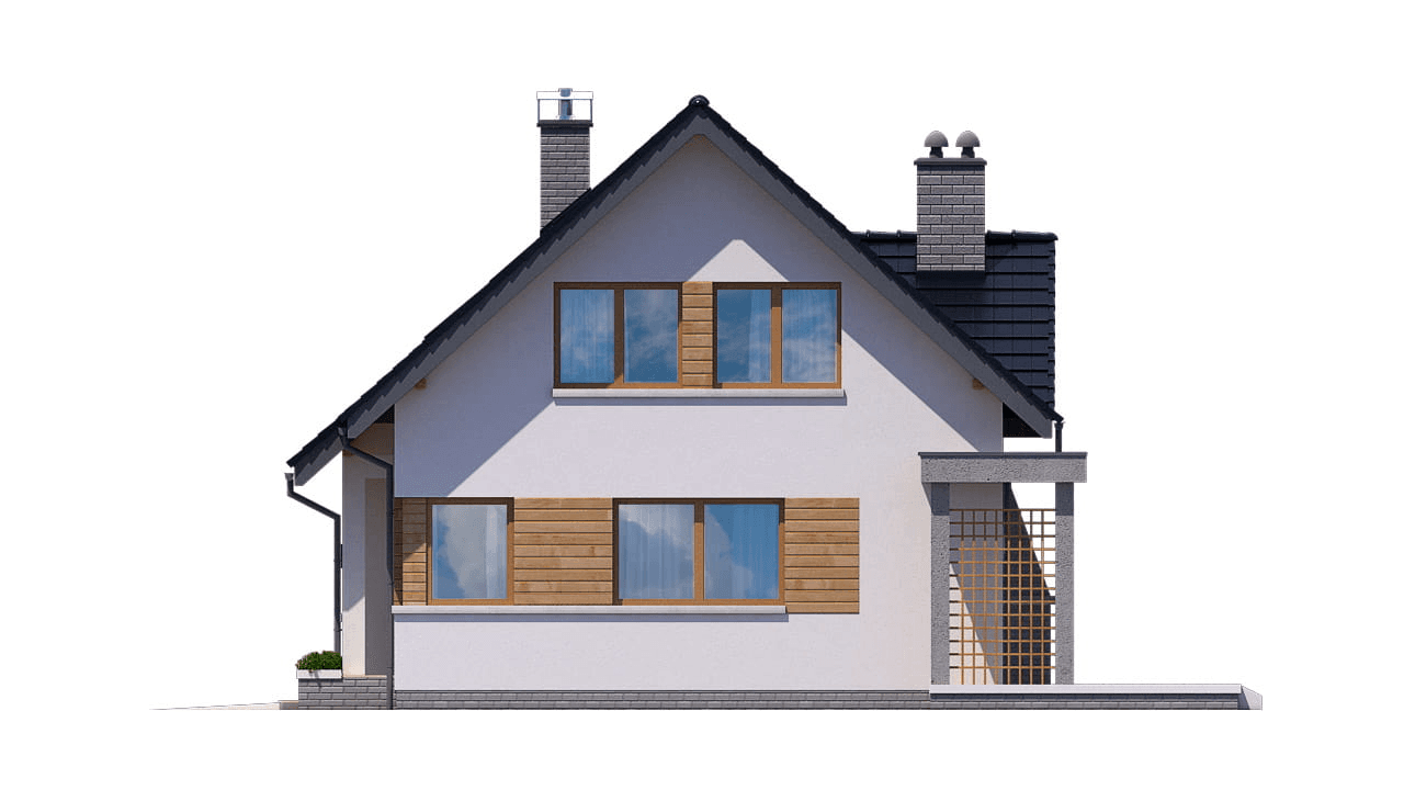Elewacja lewa domu jednorodzinnego BW-36 wariant 6