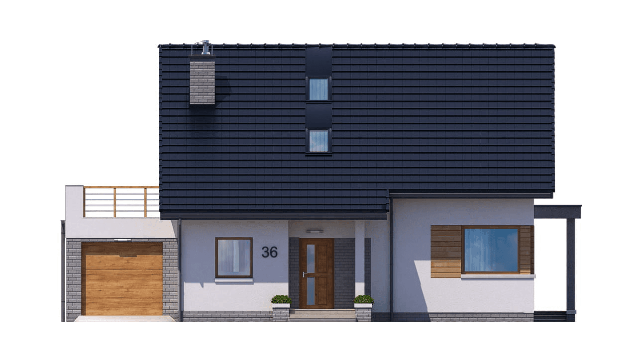 Elewacja frontowa domu jednorodzinnego BW-36 wariant 6