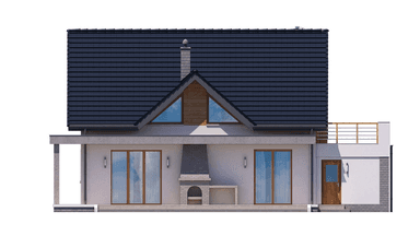 Elewacja tylna domu jednorodzinnego BW-36 wariant 6