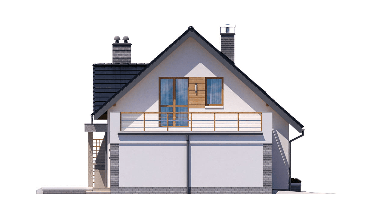 Elewacja prawa domu jednorodzinnego BW-36 wariant 6