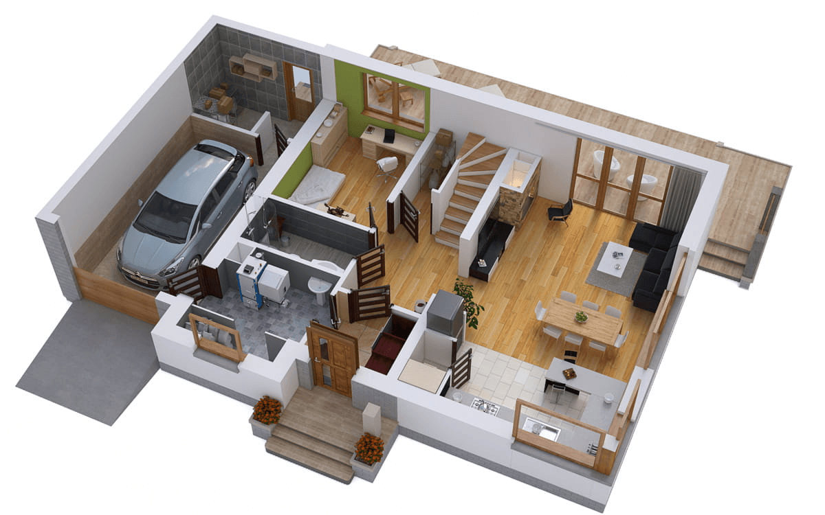 Wizualizacja domu jednorodzinnego BW-36 wariant 6