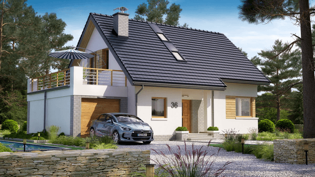 Wizualizacja domu jednorodzinnego BW-36 wariant 6