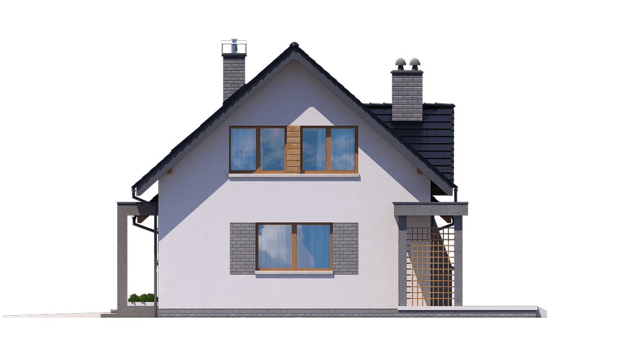 Elewacja lewa domu jednorodzinnego BW-36 wariant 7