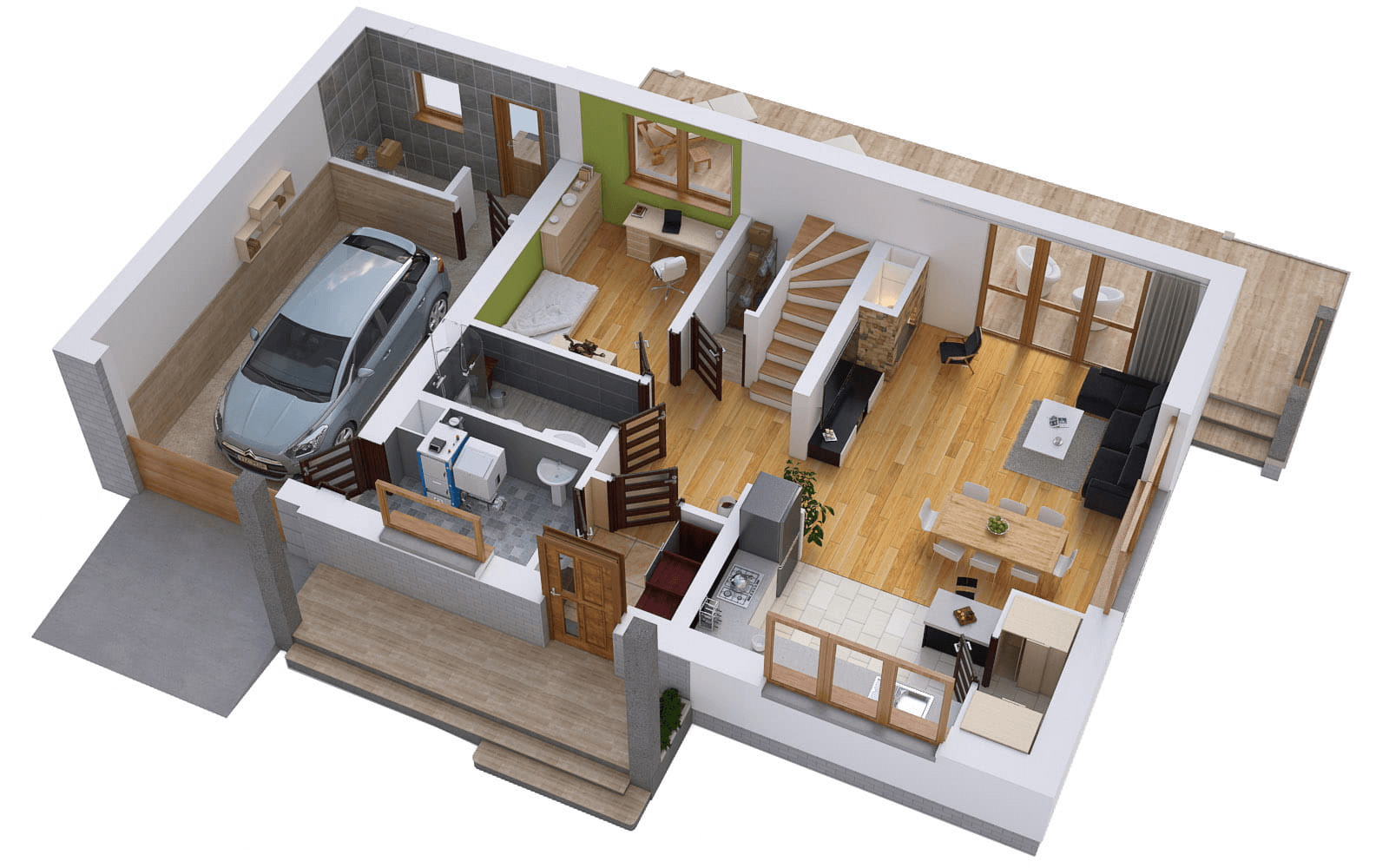 Wizualizacja domu jednorodzinnego BW-36 wariant 7