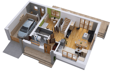 Wizualizacja domu jednorodzinnego BW-36 wariant 7