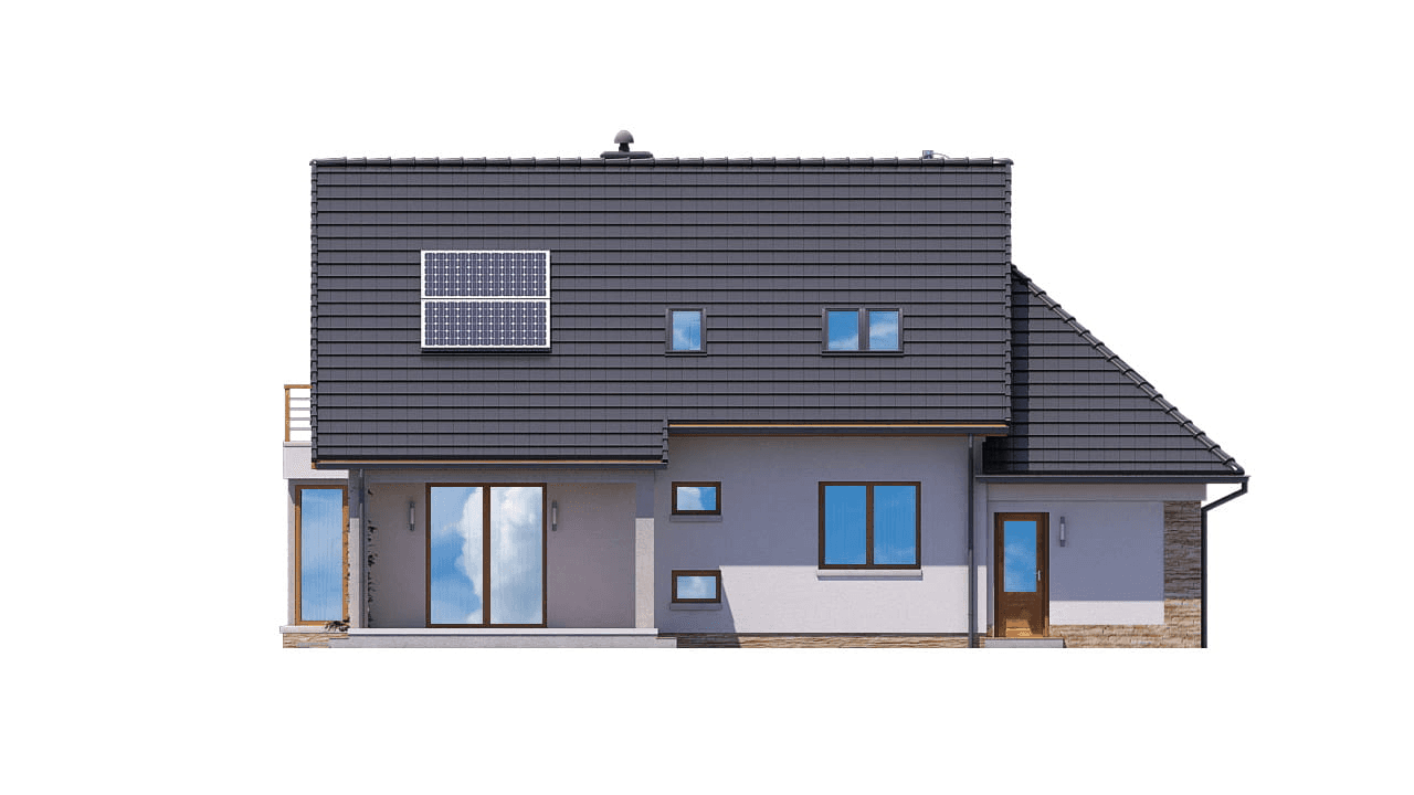 Elewacja prawa domu jednorodzinnego BW-36 wariant 8