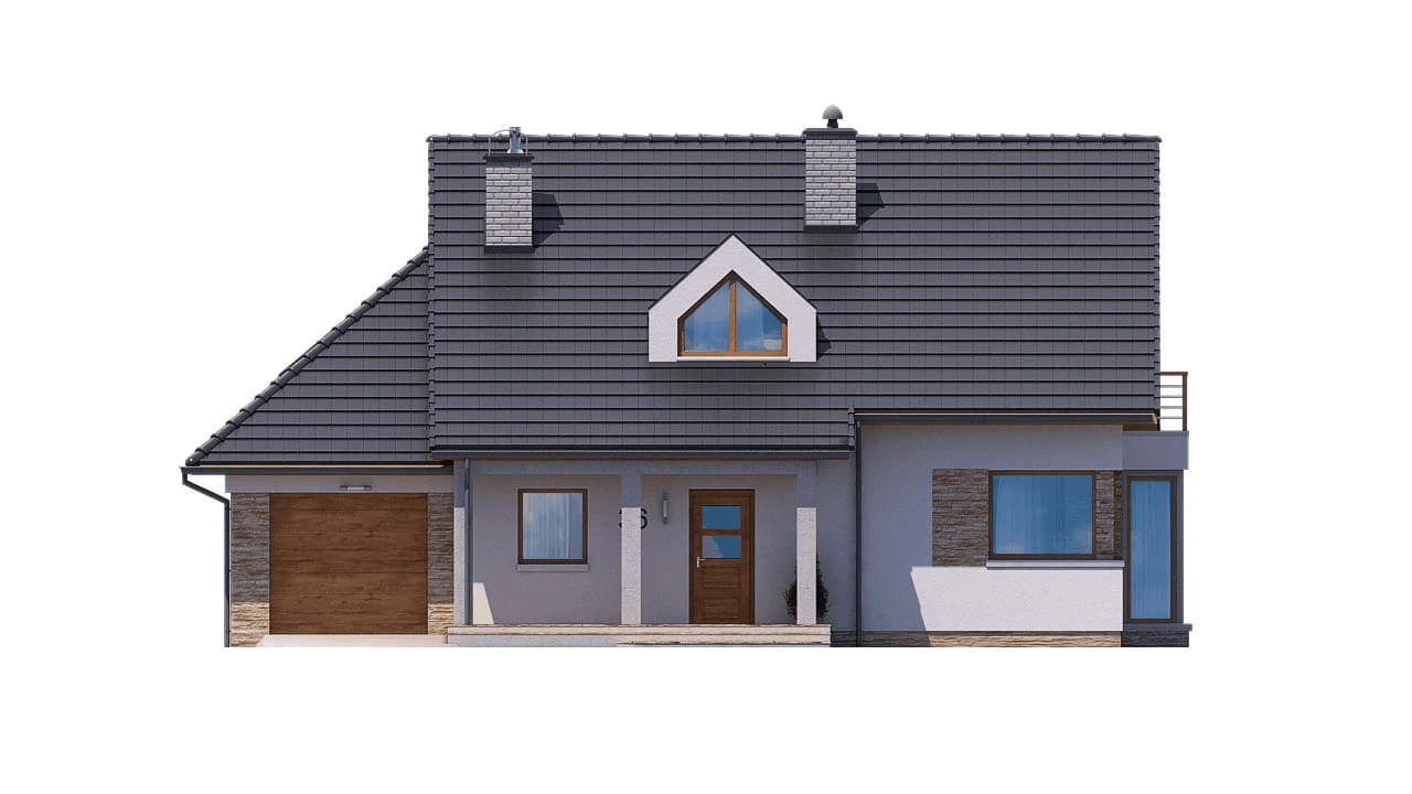 Elewacja frontowa domu jednorodzinnego BW-36 wariant 8