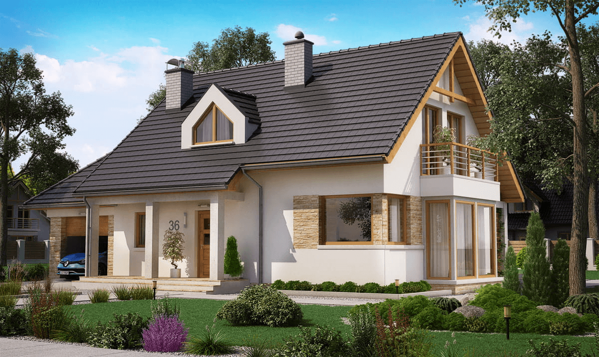 Wizualizacja domu jednorodzinnego BW-36 wariant 8
