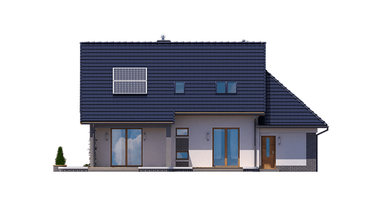 Elewacja tylna domu jednorodzinnego BW-36 wariant 9