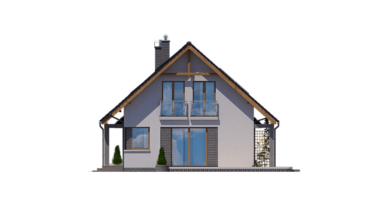 Elewacja prawa domu jednorodzinnego BW-36 wariant 9