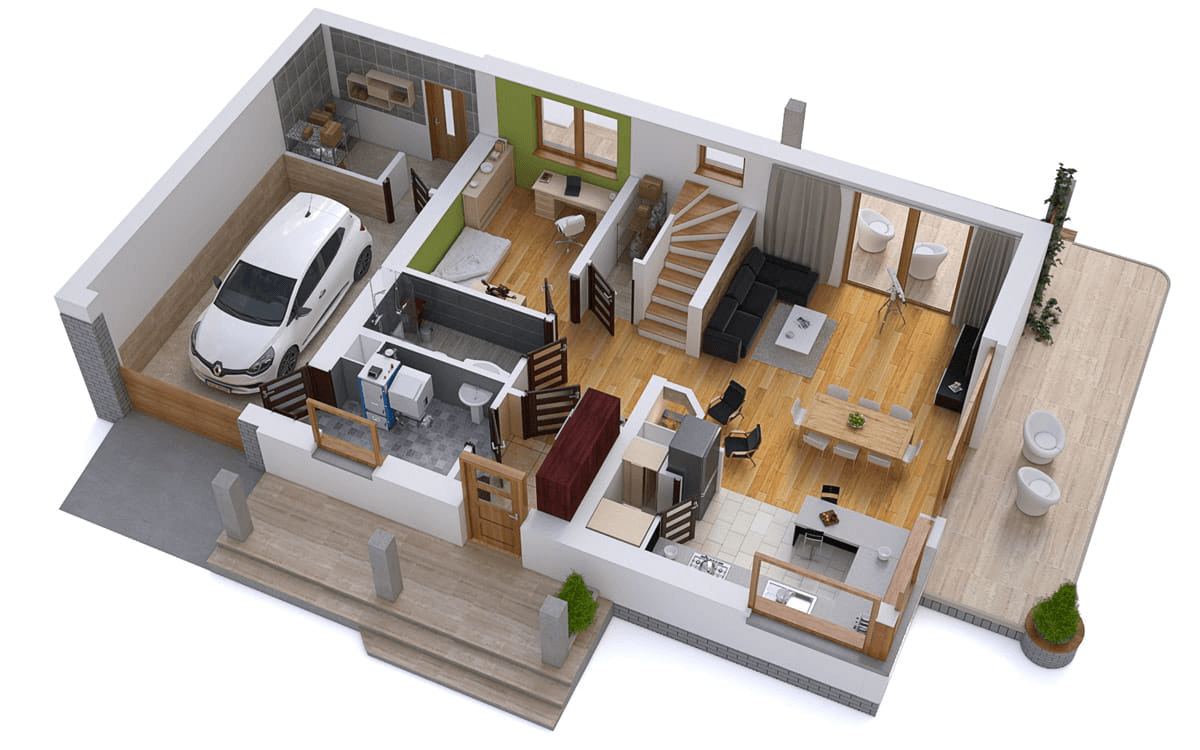 Wizualizacja domu jednorodzinnego BW-36 wariant 9