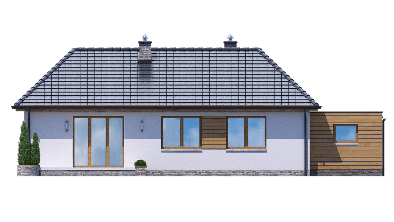 Elewacja tylna domu jednorodzinnego BW-39