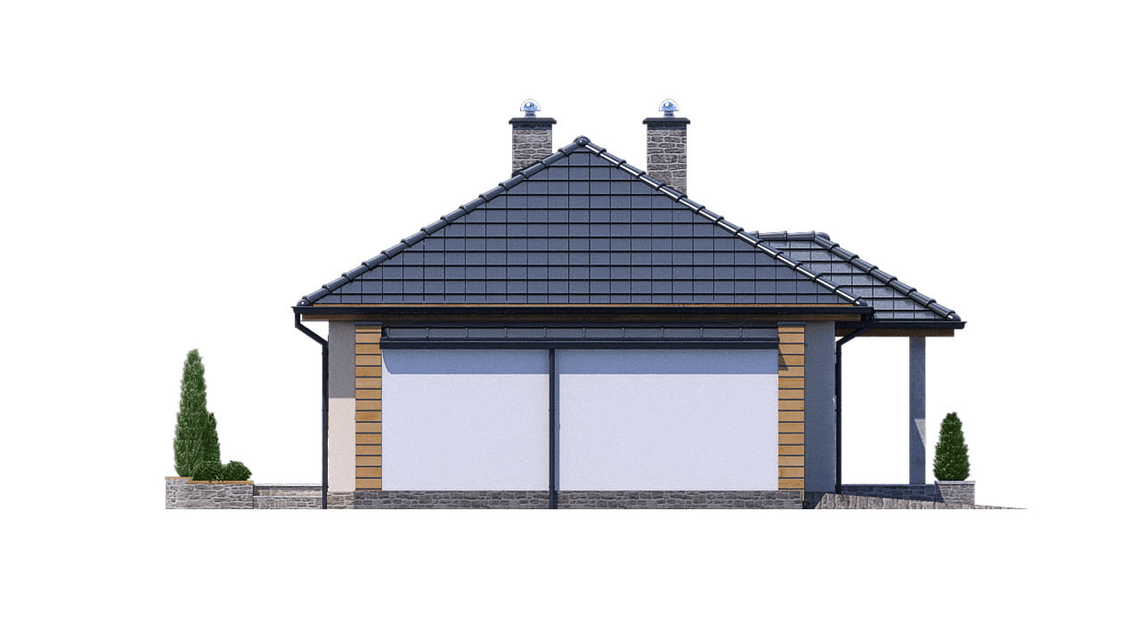 Elewacja lewa domu jednorodzinnego BW-39