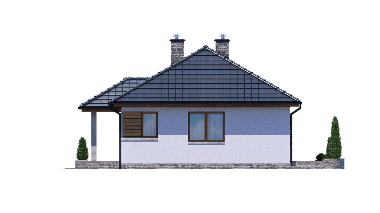 Elewacja prawa domu jednorodzinnego BW-39