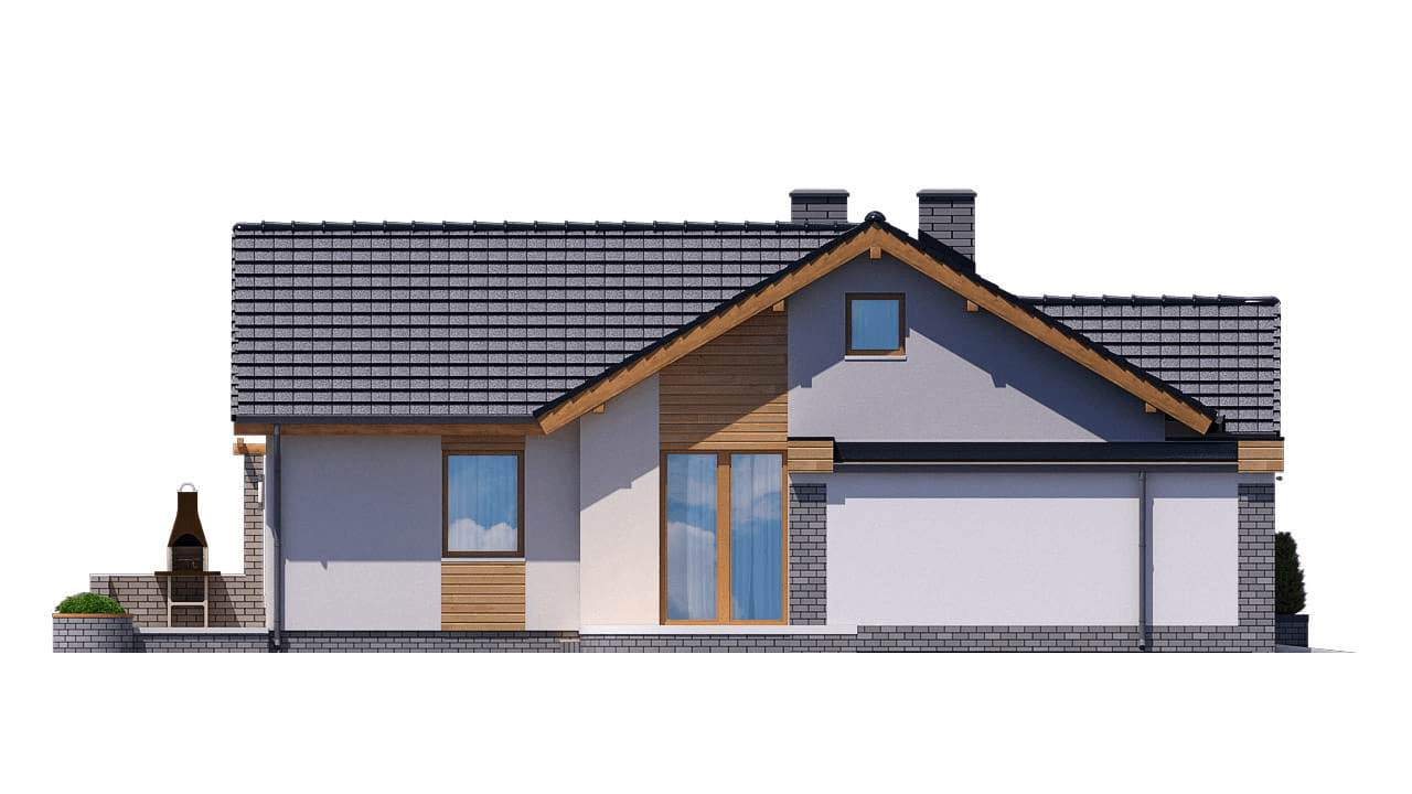 Elewacja lewa domu jednorodzinnego BW-39 war.3 z garażem