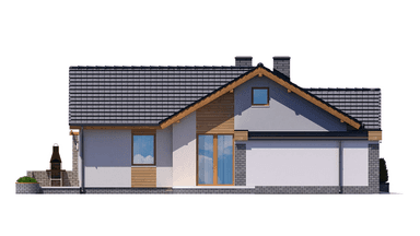 Elewacja lewa domu jednorodzinnego BW-39 war.3 z garażem