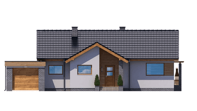 Elewacja frontowa domu jednorodzinnego BW-39 war.3 z garażem