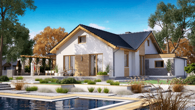 Wizualizacja domu jednorodzinnego BW-39 war.3 z garażem