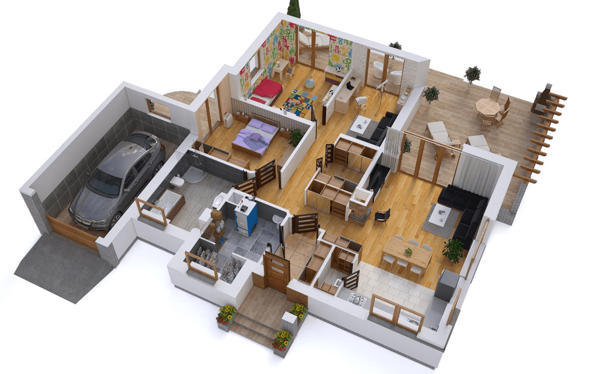 Wizualizacja domu jednorodzinnego BW-39 war.3 z garażem