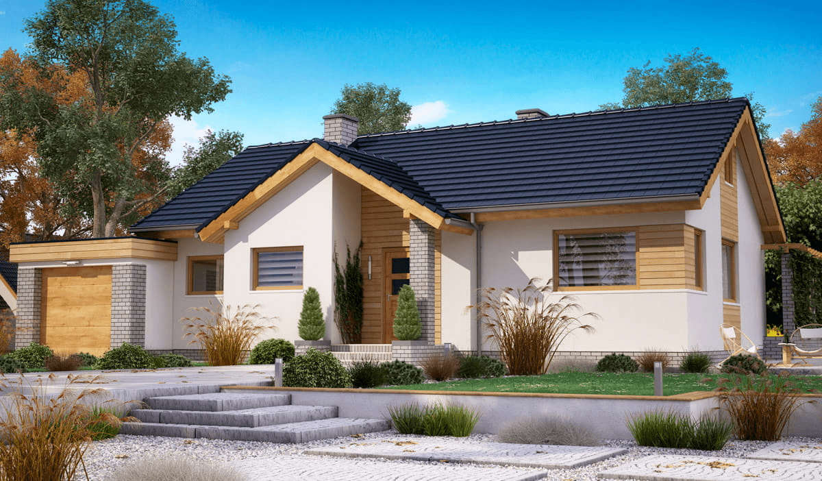 Wizualizacja domu jednorodzinnego BW-39 war.3 z garażem