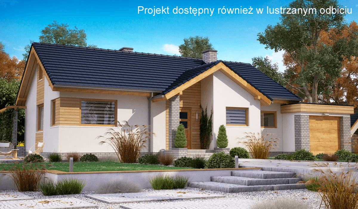 Wizualizacja domu jednorodzinnego BW-39 war.3 z garażem