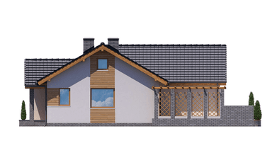 Elewacja prawa domu jednorodzinnego BW-39 wariant 2.