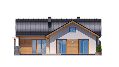 Elewacja tylna domu jednorodzinnego BW-39 wariant 2.