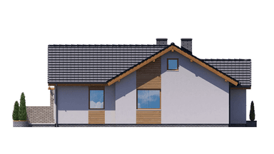 Elewacja lewa domu jednorodzinnego BW-39 wariant 2.