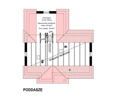 Rzut poddasza domu jednorodzinnego BW-39 wariant 2.