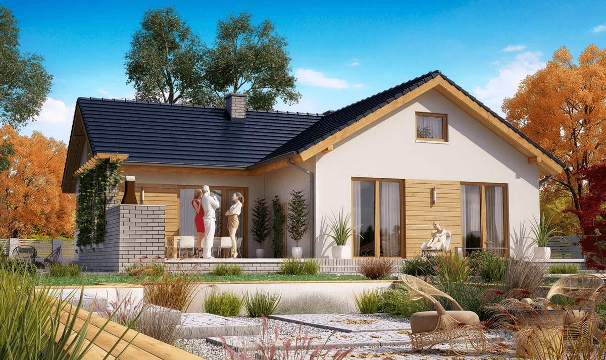 Wizualizacja domu jednorodzinnego BW-39 wariant 2.