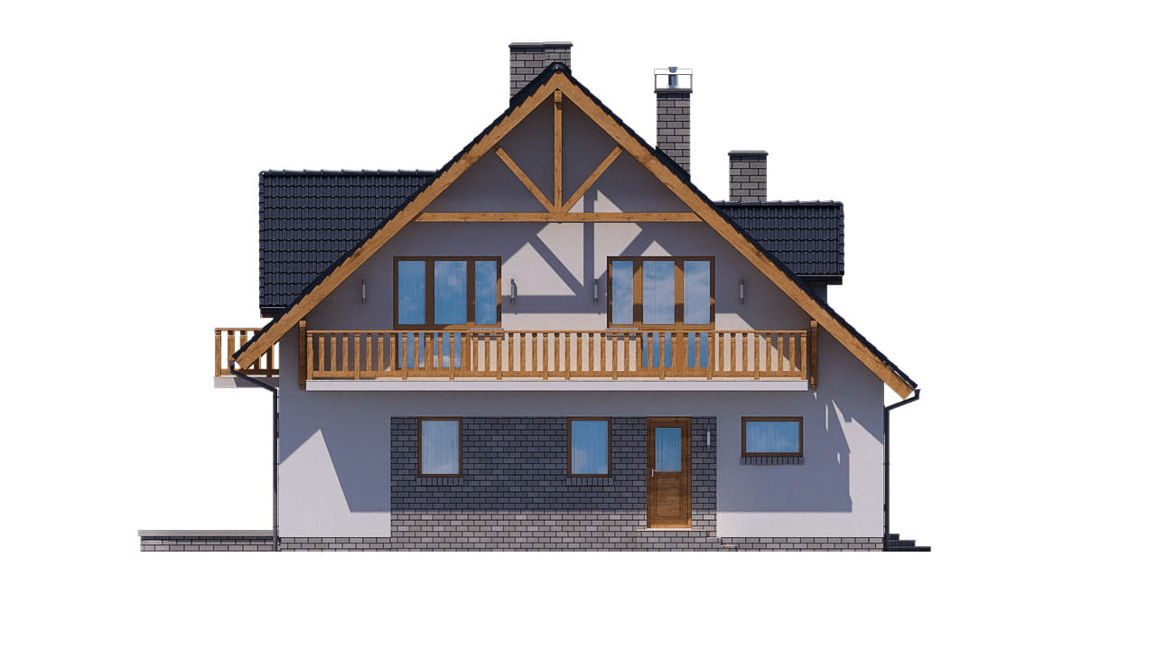 Elewacja lewa domu BW-45 wariant, agroturystyczny