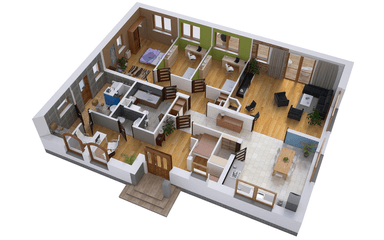 Wizualizacja domu BW-45 wariant, agroturystyczny