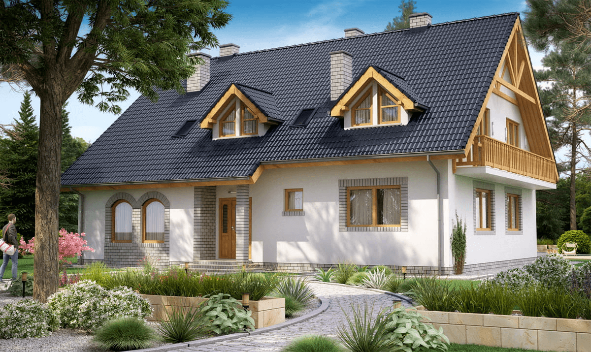 Wizualizacja domu BW-45 wariant, agroturystyczny