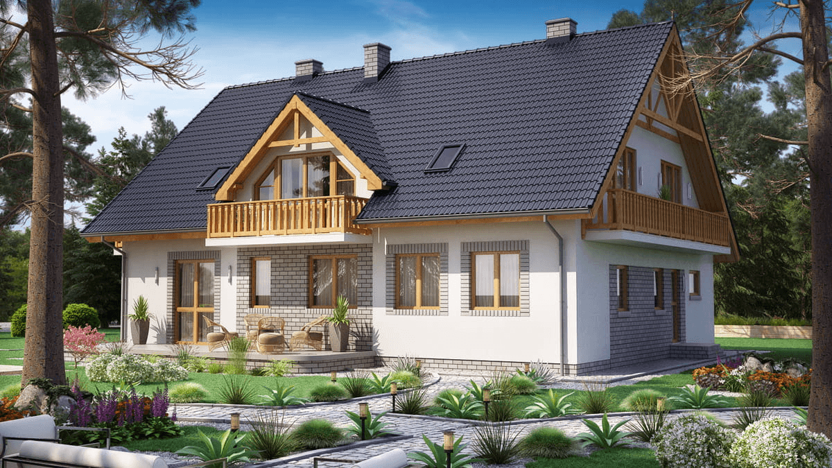 Wizualizacja domu BW-45 wariant, agroturystyczny