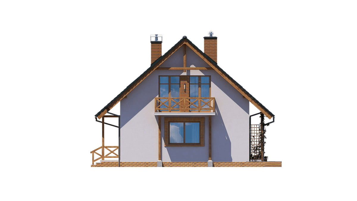 Elewacja lewa domu jednorodzinnego BW-49 wariant 3 z garażem lub bez