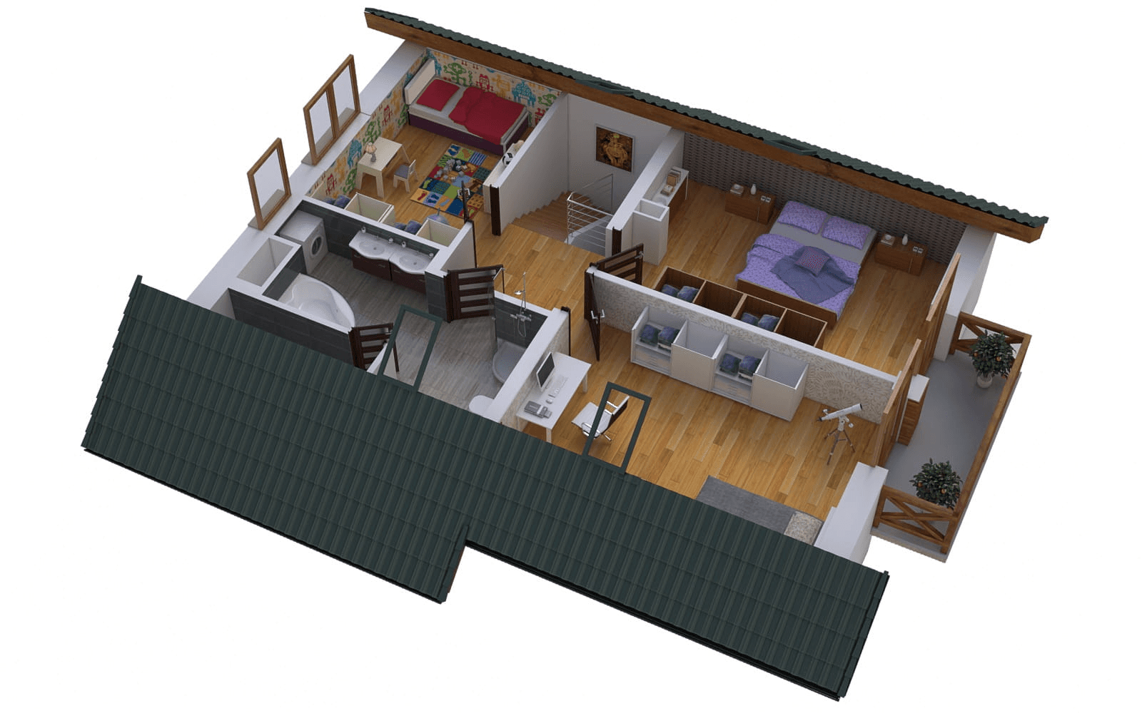 Wizualizacja domu jednorodzinnego BS-49 wariant 3 z garażem lub bez