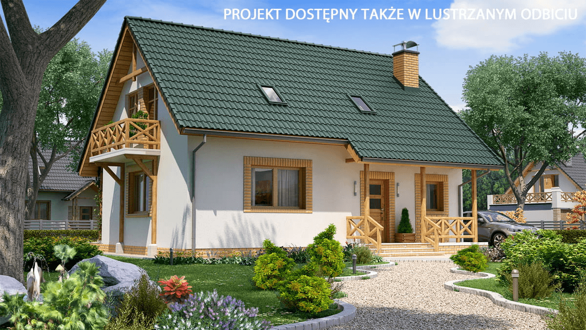 Wizualizacja domu jednorodzinnego BS-49 wariant 3 z garażem lub bez
