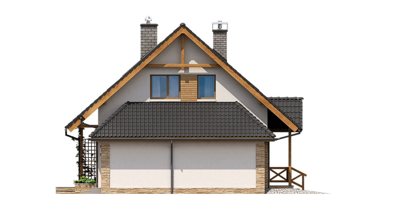 Elewacja lewa domu jednorodzinnego BW-49 wariant 1