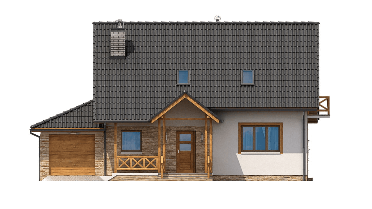 Elewacja frontowa domu jednorodzinnego BW-49 wariant 1