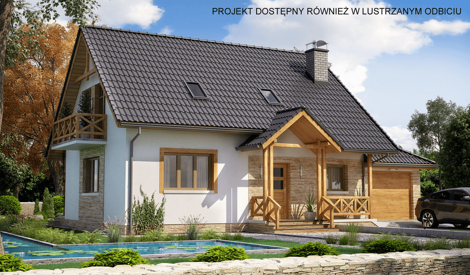 Wizualizacja domu jednorodzinnego BW-49 wariant 1